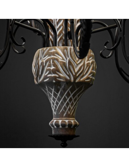 handmade-woodcarving-ten-flames-chandelier-details handmade-woodcarving-ten-flames-chandelier-details