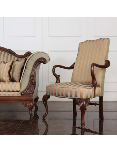 classic carved wood accent chair
