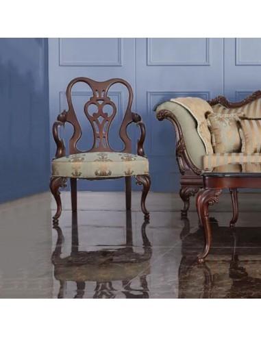 classic carved wood armchair