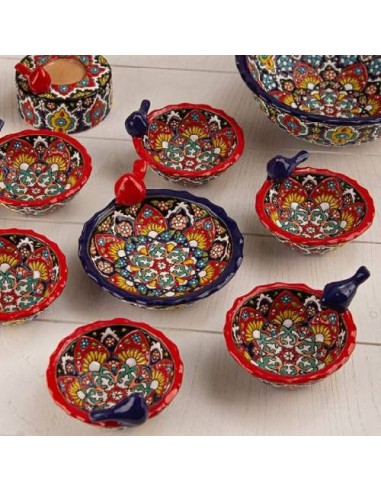 Persian Enamel Dish Set | Iranian Enameling | Persian Handicraft