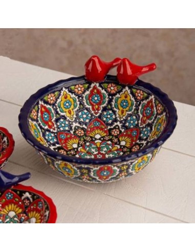 Persian Enamel Dish Set | Iranian Enameling | Persian Handicraft