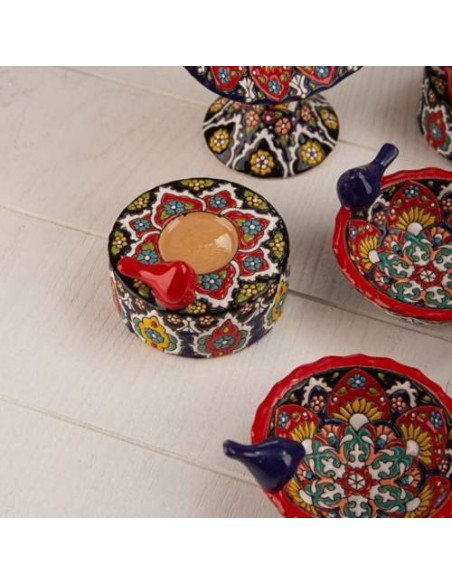 Persian Enamel Dish Set | Iranian Enameling | Persian Handicraft