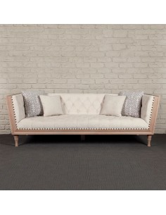 tan brown and ivory sofa