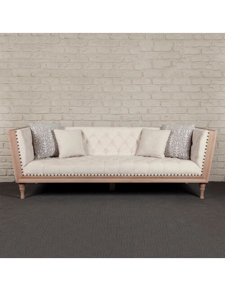 tan brown and ivory sofa