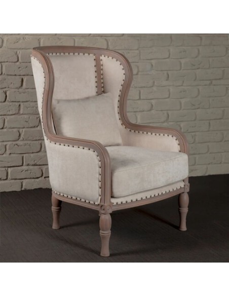 tan brown and ivory accent chair