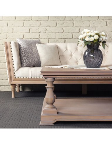 tan brown and ivory sofa - details