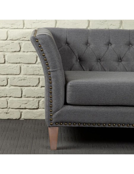 tan brown and grey sofa - details