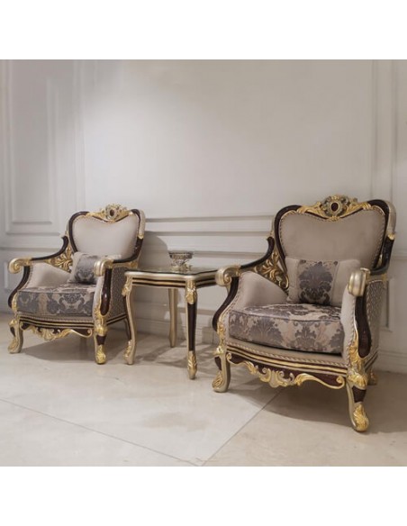 classic wooden frame accent chairs