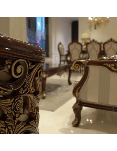 classic wooden frame sofa - details