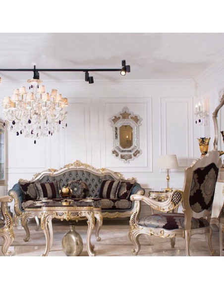 classic cinereous wooden marbled sofa