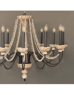 brown and cream wood chandelier 2