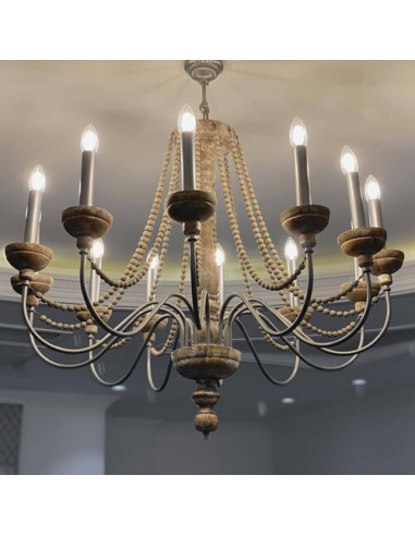 white-and-cream-neoclassical-wood-and-metal-chandelier-on