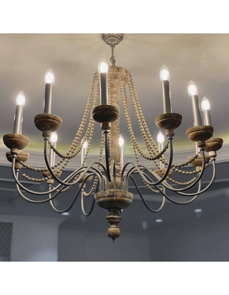 white-and-cream-neoclassical-wood-and-metal-chandelier-on
