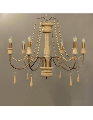cream and golden woodcarving chandelier