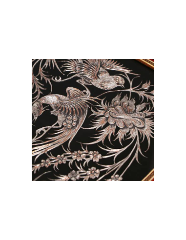 Wall Hanging Hand-Engraved (toreutics) Cooper With Inlaid Frame