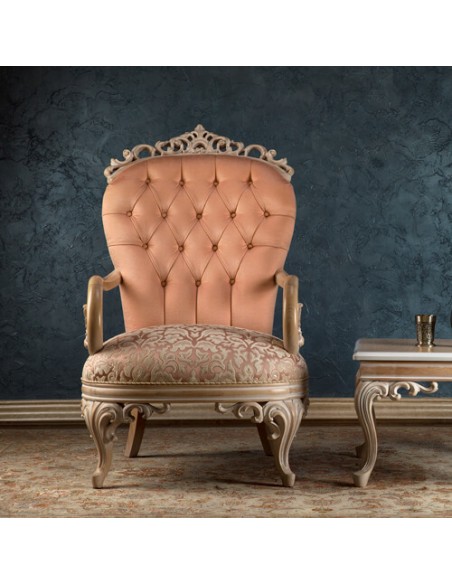luxury rose gold carved wood 
armchair luxury rose gold carved wood 
armchair