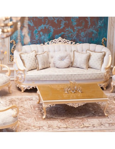 luxury white carved wood sofa