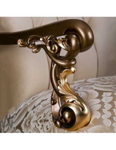 classic rolled arm cream armchair - details