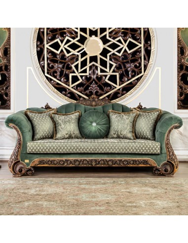 sage green floral sofa