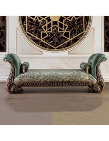 sage green floral chaise lounge