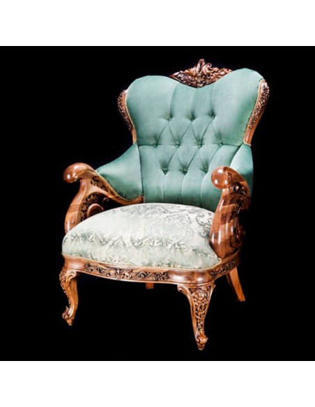 sage green floral armchair