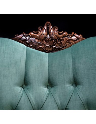 sage green floral armchair - details
