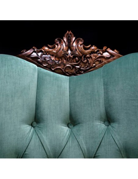 sage green floral armchair - details sage green floral armchair - details