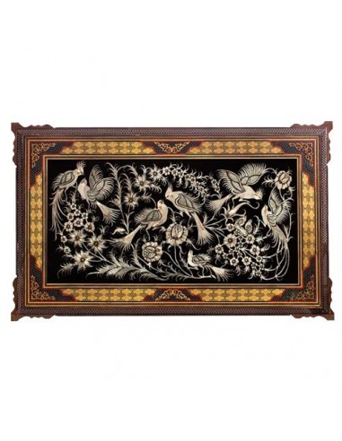 Copper Hand engraved wall hanging with inlaid frame HC-1178
