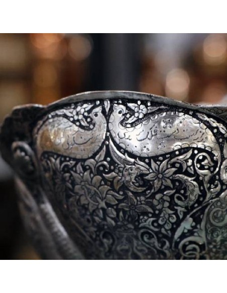 Hand Engraving Silver candy Dish | Iranian Handicraft | Art Lovers