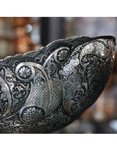 Hand Engraving Silver candy Dish | Iranian Handicraft | Art Lovers