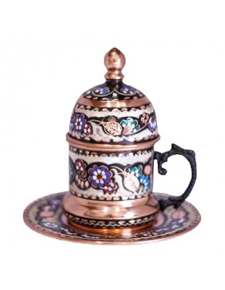 Single Model Copper Enamel Cup And Saucer Set |Handicraft Tea Cup | Mug