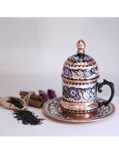 Single Model Copper Enamel Cup And Saucer Set |Handicraft Tea Cup | Mug