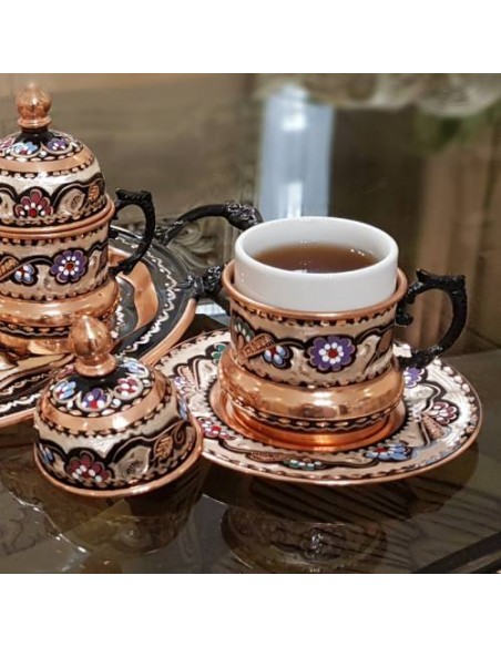 Single Model Copper Enamel Cup And Saucer Set |Handicraft Tea Cup | Mug