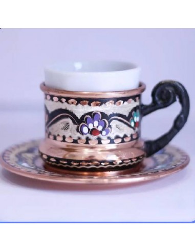 Single Model Copper Enamel Cup And Saucer Set |Handicraft Tea Cup | Mug