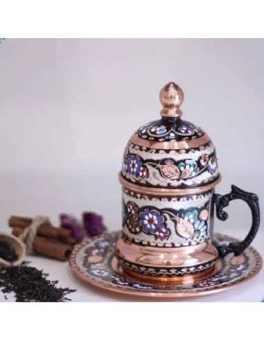 Single Model Copper Enamel Cup And Saucer Set |Handicraft Tea Cup | Mug