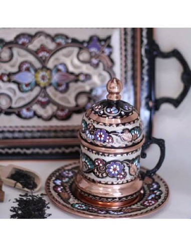 Single Model Copper Enamel Cup And Saucer Set |Handicraft Tea Cup | Mug