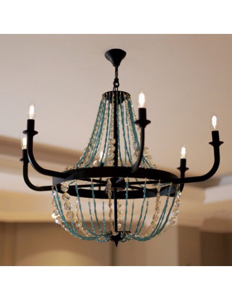 Persian blue crystal chandelier