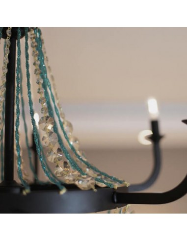 Persian blue crystal chandelier - details