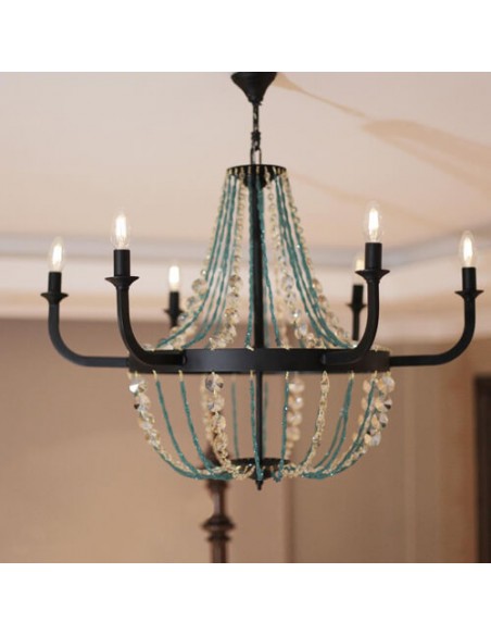 blue crystal chandelier