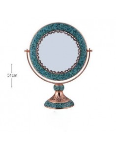 Round Handicraft Persian Turquoise And Copper Mirror 2