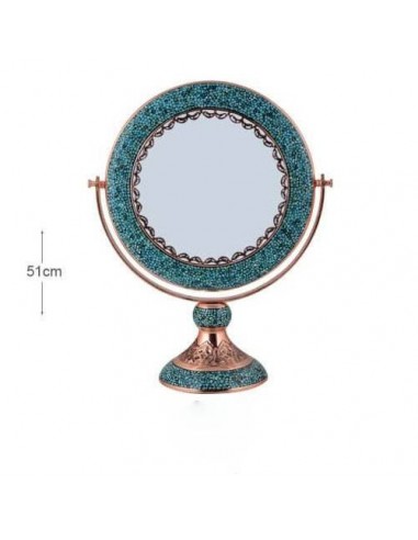 Round Handicraft Persian Turquoise And Copper Mirror