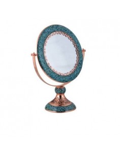 Round Handicraft Persian Turquoise And Copper Mirror