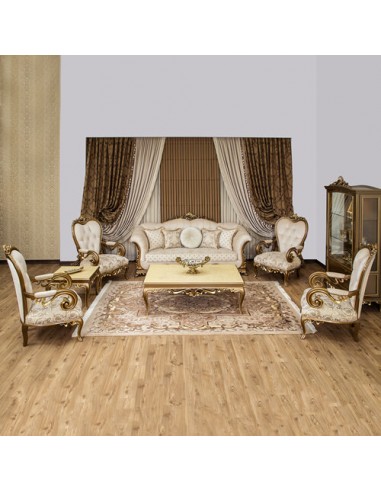 ivory rolled arm camelback sofa set - whole