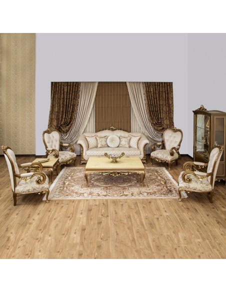 ivory rolled arm camelback sofa set - whole