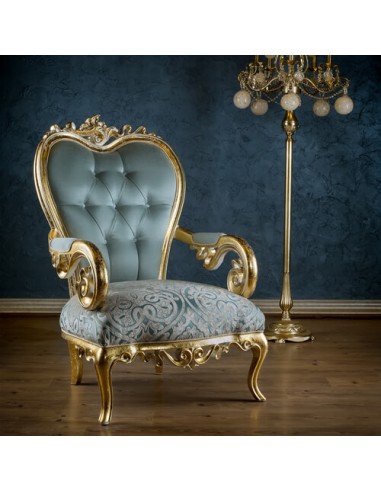 blue rolled arm camelback armchair