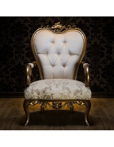 ivory rolled arm camelback armchair - frontal