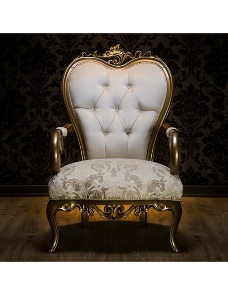 ivory rolled arm camelback armchair - frontal