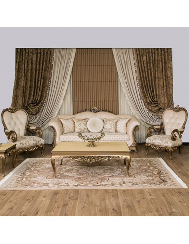 ivory rolled arm camelback sofa set