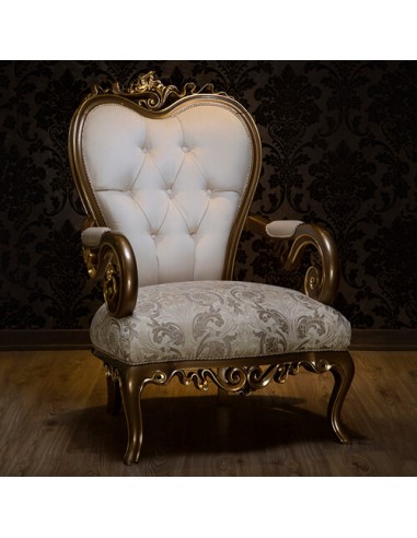 ivory rolled arm camelback armchair