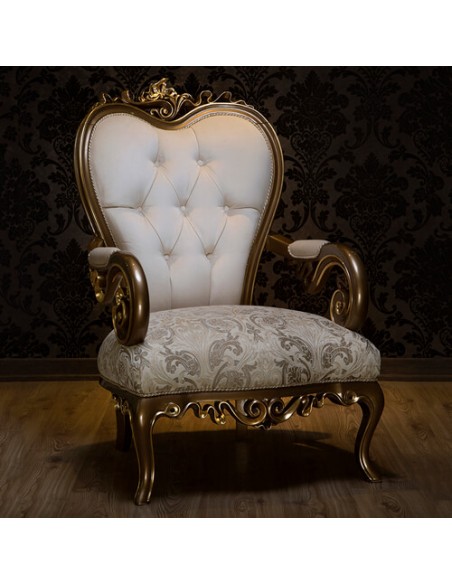 ivory rolled arm camelback armchair